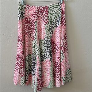 Corey Lynn Calter Pink and Green Patterned Skirt